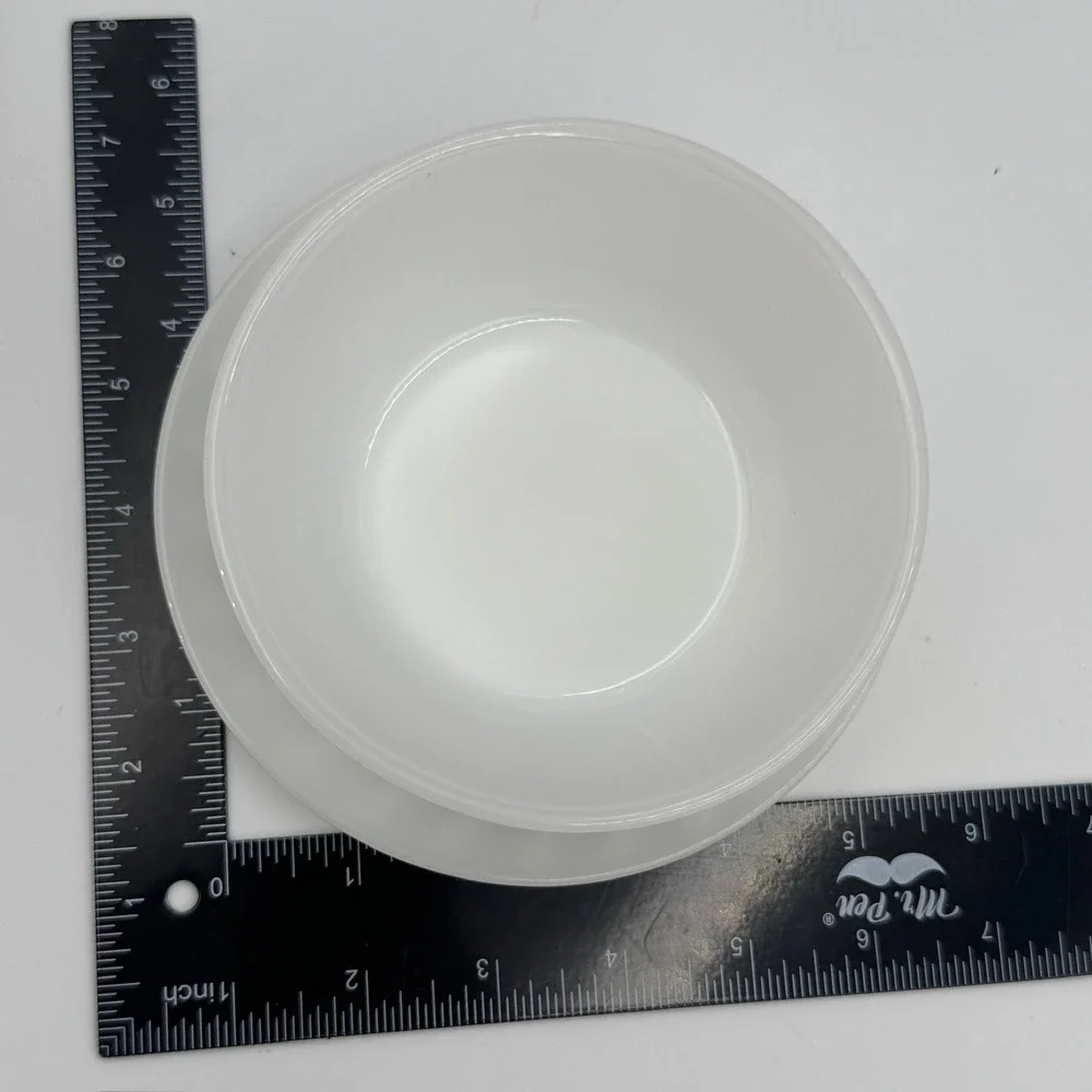 Anchor Hocking Fire-King Milk Glass Swirl Chili Bowl 8 oz & Saucer White Vintage